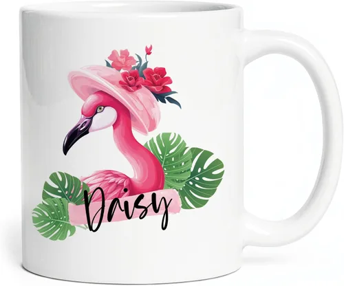 Miniatura 21 de Taza de flamenco personalizada 2023, Flock Of Flamingo Mug para cumpleaños de los amantes del flamenco, taza de café personalizada de flamenco