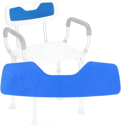 MESINURS Alfombrilla para respaldo de silla de ducha, azul, espuma EVA, accesorio de seguridad para el baño