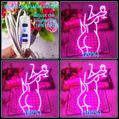 Miniatura 4 de Letrero de Neón de Dama de Espalda Letrero LED Regulable de Dama Letrero de Neón de Mujer Luz de Neón Letreros de Neón de Dama Sexy para Dormitorio