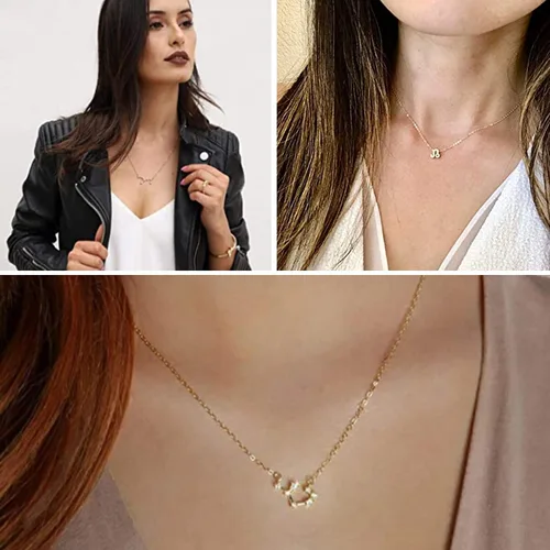 Miniatura 6 de Juego de 3 collares del zodiaco con colgante de signo de constelación, collar de astrología, regalo de cumpleaños para mujeres y niñas, Metal