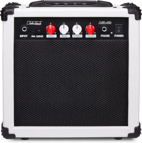 Miniatura 9 de LyxPro Amplificador de guitarra eléctrica de 20 W, altavoz incorporado, conector para auriculares y entrada auxiliar que incluye ganancia, graves