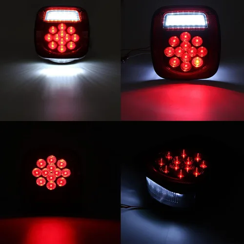 Miniatura 5 de Luces traseras para RV, kit de 39 luces LED para Jeep CJ YJ JK, camión, remolque, barco, 12V rojo/blanco, kit de freno y giro LED (paquete de 2)