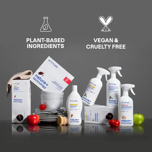 Miniatura 7 de Pastillas para Lavavajillas ATTITUDE, Fórmula Efectiva a Base de Plantas y Minerales Soluble en Agua, Libre de Fosfatos, Vegana y Sin Crueldad, Sin
