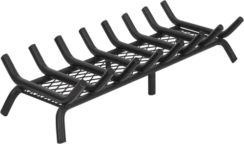 Miniatura 11 de Rejilla de chimenea de 14 pulgadas con retenedor de brasa, rejilla de leña para chimenea con barra de acero redondo sólido resistente de 3/4