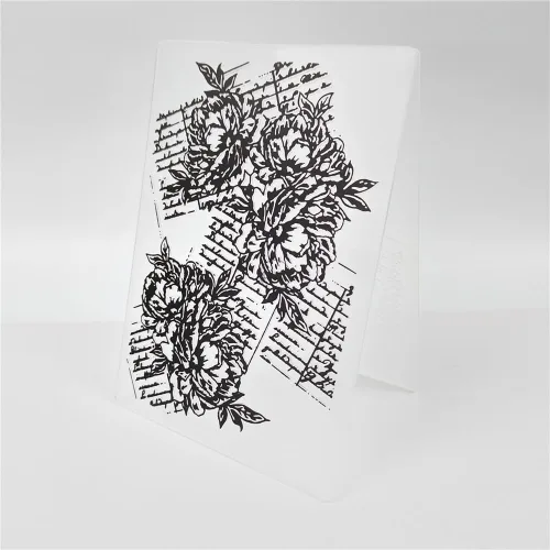 Miniatura 4 de DzIxY Carpetas de plástico con estampado de flores de peonía vintage para hacer tarjetas, suministros de papel de bricolaje 3D, plantillas de 1