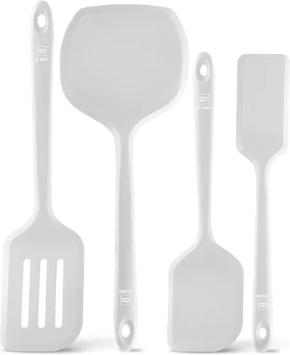 Miniatura 14 de DI ORO - Juego de espátulas volteadoras de silicona para utensilios de cocina antiadherentes, utensilios de cocina para voltear huevos y panqueques