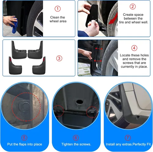 Miniatura 7 de BDFHYK Protectores contra salpicaduras de barro, 4 protectores de lodo laterales delanteros y traseros compatibles con Chevy Silverado 1500 2019-2022