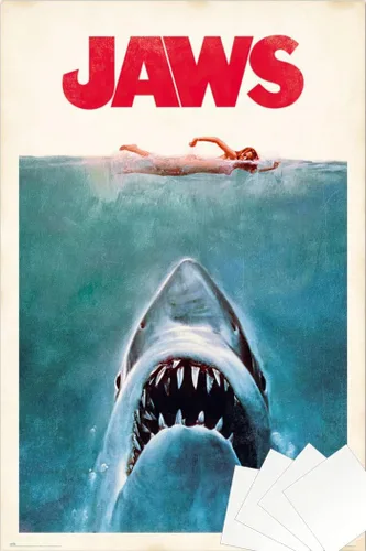 Miniatura 9 de Jaws - Póster de película (estilo regular, retro, vintage, tamaño: 24 x 36 pulgadas) (póster laminado)