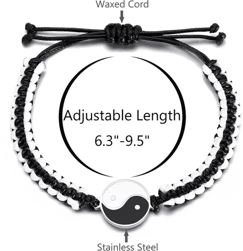 Miniatura 2 de vicima Yin Yang - Pulseras para hombres y mujeres con cordón ajustable