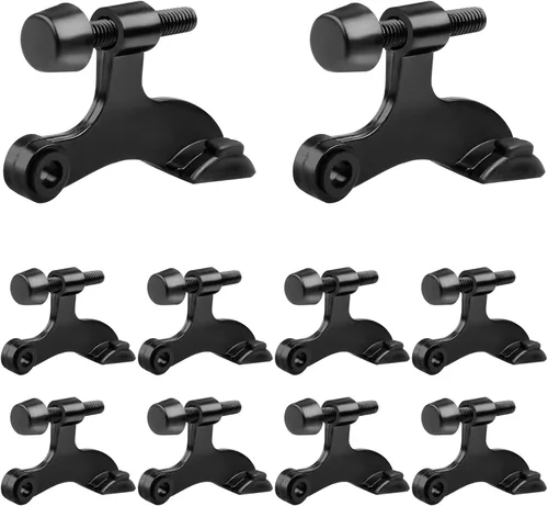 Miniatura 19 de OBTANIM - Paquete de 8 topes de puerta con bisagra de alta resistencia, topes de puerta ajustables de metal con puntas de goma para parachoques
