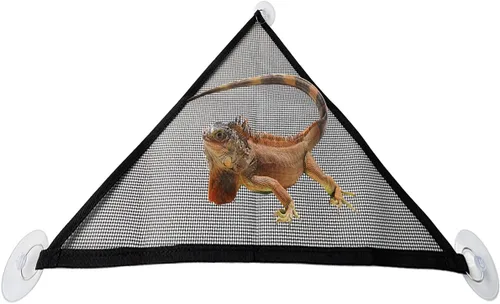 Miniatura 6 de Hamaca de lagarto dragón barbudo, 2 piezas, hamaca de reptil de malla transpirable, adecuada para iguanas, ánoles, geckos, serpientes, camaleón Negro