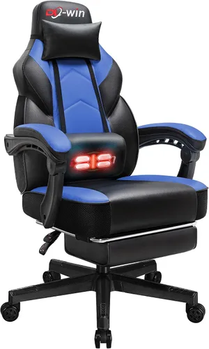 Gaming Chair with Footrest & Lumbar Support, Ergonomic Racing Style Computer Chair, 360° Swivel Height Adjustable Video Game Chair, Massage Office