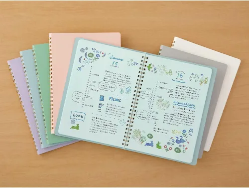 Miniatura 7 de Midori 15334006 Notebook, Ring Notebook, Color, Dot Square, Blue, A5
