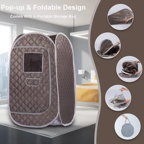 Miniatura 3 de Smartmak Tienda de Sauna de Vapor Portátil, Sala de Spa Plegable de Cuerpo Completo para Una Persona para Terapia de Desintoxicación Sin Vaporizador
