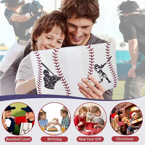 Miniatura 6 de Carpeta de Tarjetas de Béisbol 440 Bolsillos, 55 Fundas Carpeta Pequeña de Béisbol 3 Anillos con Cremallera Portador de Tarjetas Coleccionables 4