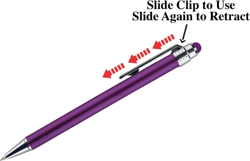 Miniatura 6 de Bolígrafos personalizados con punta de stylus -Bright Vibes- acción de clic, personalizables, escritura negra, bolígrafos con nombre impreso, Rosa