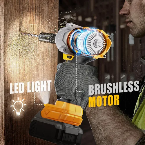 Miniatura 6 de NATBEESY Llave de impacto compatible con batería DeWalt 20V MAX: destornillador de anillo de cerdo de 1/2 pulgada - 1000N.m (750 pies-libras)