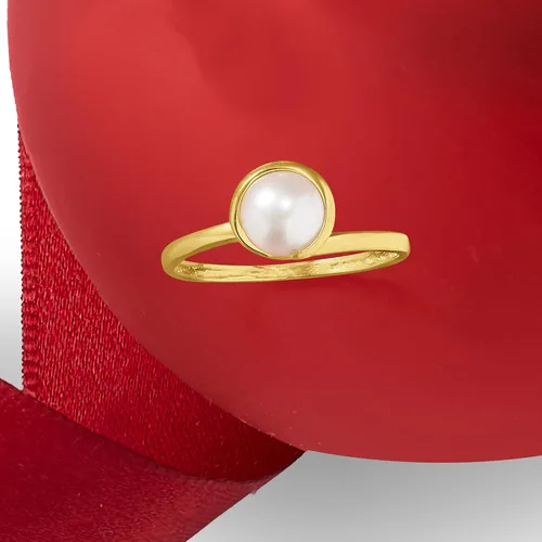 Miniatura 6 de Ross-Simons Anillo de perlas cultivadas de 0.236in en oro amarillo de 14 quilates