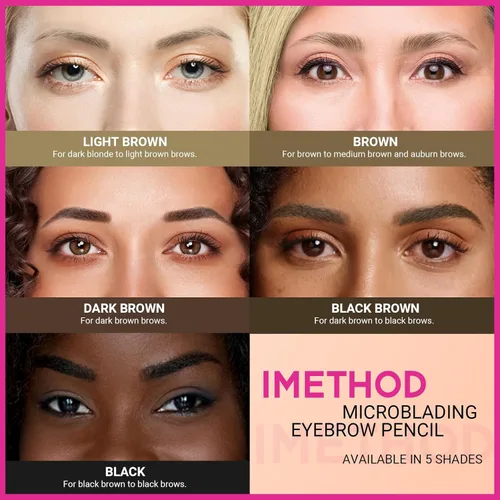 Miniatura 7 de iMethod Lápiz de microblading para cejas - Lápiz para cejas 2 en 1 de doble punta con aplicador de punta de micro-horquilla de 3 puntas y punta