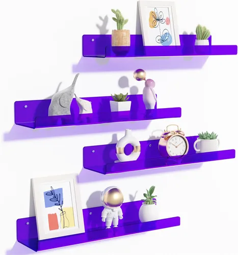 Miniatura 9 de upsimples Estantes acrílicos para decoración de pared, estante de exhibición de 15 pulgadas, organizador de perfumes para baño, dormitorio, sala
