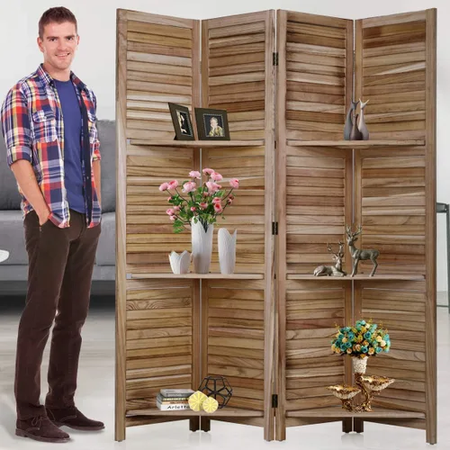 Divisores de habitación y pantallas plegables de privacidad, 4 paneles de 69 pulgadas de alto, divisor de separación de habitación portátil con 3