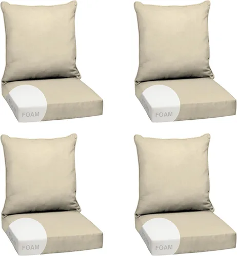 Miniatura 169 de Arden Outdoor Deep Seat Cushion Set, 24 x 24 pulgadas, Cojín para patio resistente al clima, a la lluvia y a la decoloración para silla, sofá y sofá