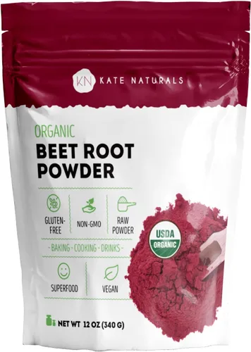 Miniatura 8 de Kate Naturals Polvo de raíz de remolacha orgánica para batidos, hornear y jugo. Superalimento de remolacha cruda y colorante alimentario rojo