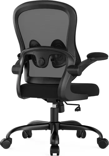 Miniatura 9 de Silla de oficina ergonómica – Silla de escritorio ergonómica – Silla de oficina cómoda de malla para el hogar con ruedas, soporte lumbar ajustable