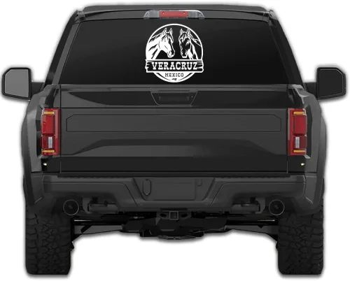 Miniatura 2 de Adhesivo de Veracruz México para Trocas De Rancho Calcomania para Autos México, calcomanías para camiones Diseño Ranchero con Caballos Personalizada