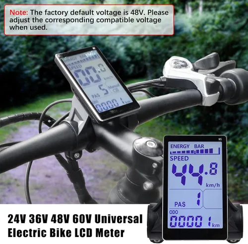 Miniatura 2 de Pantalla LCD para Bicicleta Eléctrica, Métrica de Panel de 5 Pines para E Scooter M5 con Conector Impermeable, Pantalla de Control de Medidor