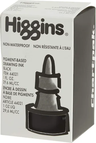 Miniatura 2 de Higgins Tinta de dibujo pigmentada, negra, botella de 1 onza (44021)