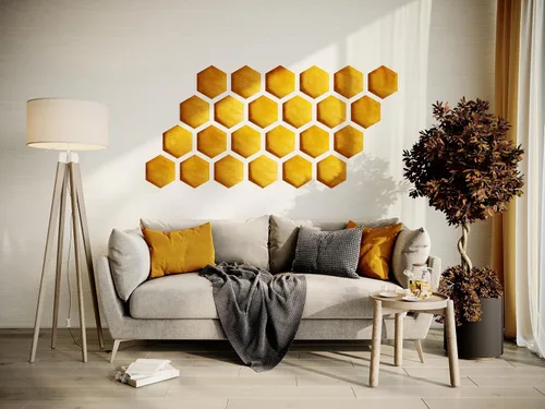 Miniatura 53 de Paneles de arte acústicos decorativos de terciopelo suave para pared, azulejos absorbentes e insonorizantes ecoamortiguadores, tablones suaves Blanco
