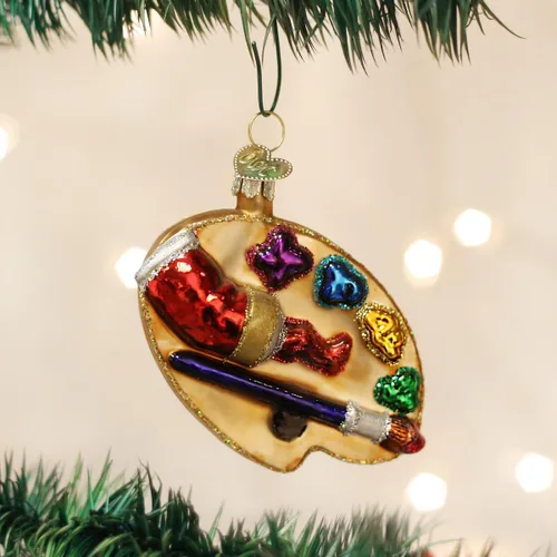 Miniatura 2 de Old World Christmas - Adorno de vidrio soplado de paleta de artista para árbol de Navidad, decoración de vacaciones hecha a mano, colección