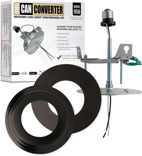 Miniatura 10 de The Can Converter R56 - Kit de conversión de luz empotrada para lata con medallón de techo plano y biselado de 7 pulgadas, mejoras para el hogar