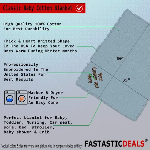 Miniatura 2 de Fastasticdeals Ropa de cama de bebé, mantas para niños y niñas, texto personalizado, nombre de algodón Azul / Patchwork