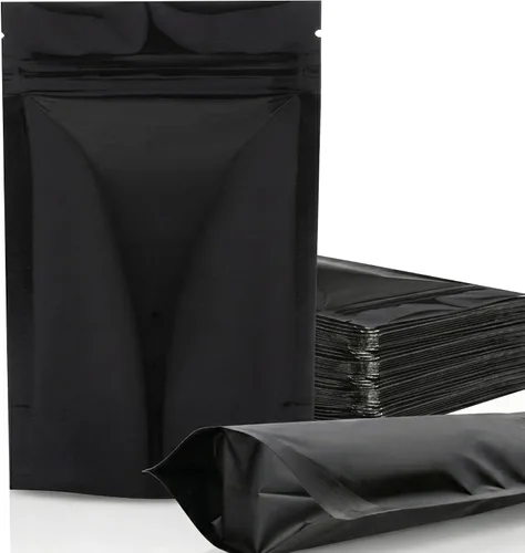 BELLE KR® Bolsas pequeñas de Mylar negras de 3 x 5 para dulces liofilizados, paquete de 100 a 0.186 in de grosor, bolsas resellables para pequeñas