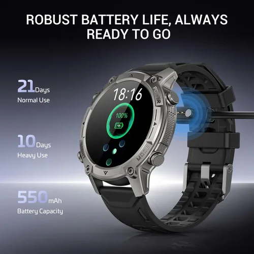 Miniatura 6 de 2026 Smart Watch for Men, Standalone GPS & Offline Maps, 5ATM Waterproof, 1.43" AMOLED, 4GB RAM, 178 Sports Modes, Compass, Heart