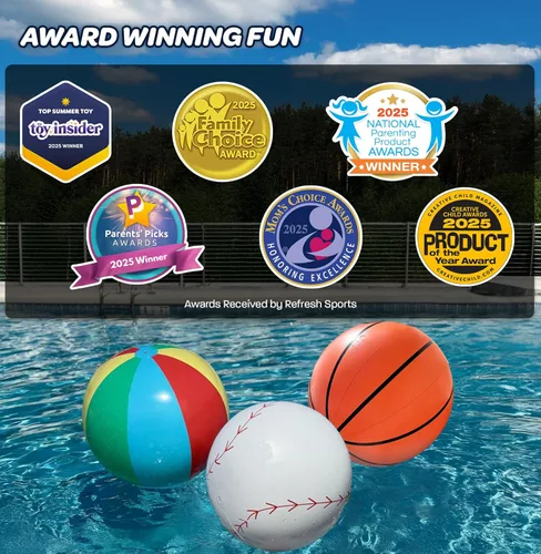 Miniatura 7 de Large Beach Ball - New 8-Panel Design for Enhanced Durability and Ultra Round Shape - Best Big Beach Ball For Kids & Adults - 3X Thickness