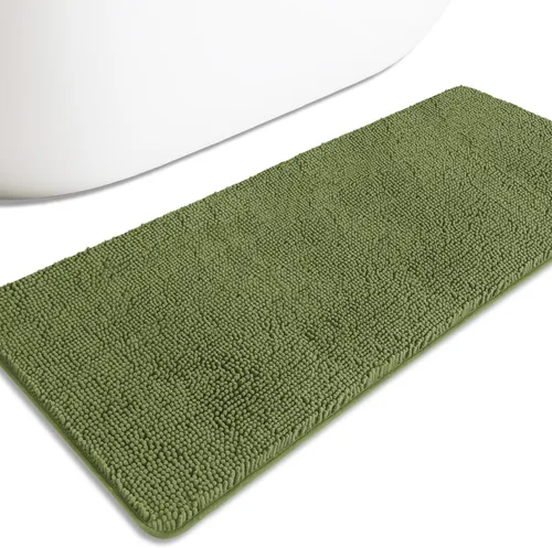 Miniatura 166 de Alfombra de baño pequeña de 12 x 18 pulgadas, lavable y absorbente, antideslizante, alfombra de baño de felpilla gruesa y suave para baño, ducha