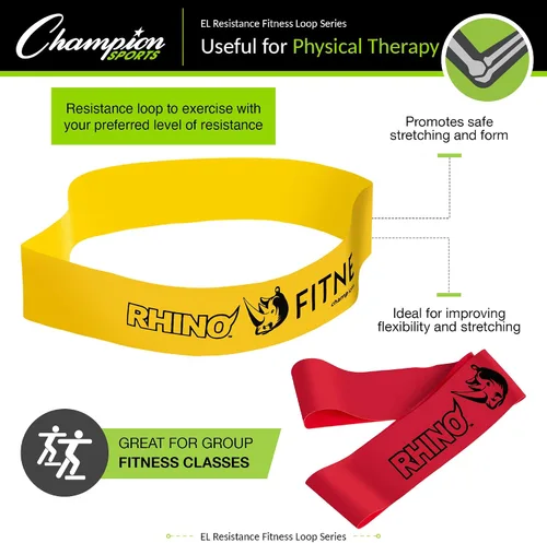 Miniatura 5 de Champion Sports Bandas elásticas para hombres y mujeres, de resistencia ligera a pesada, banda de fitness duradera para entrenamiento de fuerza
