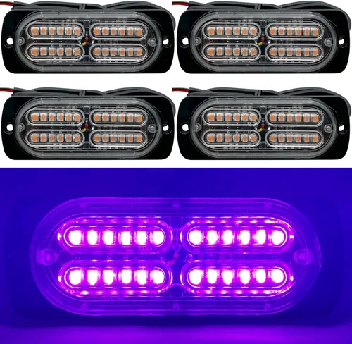 Miniatura 9 de Barra de luz estroboscópica ámbar impermeable de 12-24 V, 20 LED, con 32 intermitentes diferentes para automóvil, camión, SUV, camioneta, 4