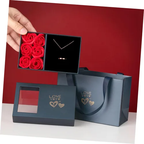 Miniatura 3 de TENDYCOCO 1 Unidades Caja de Embalaje Joyero Joyería de Mano Bolsas Florales Chritmas The Christmas Sto Jewelry Gift Bag Jewelry Holder Flower