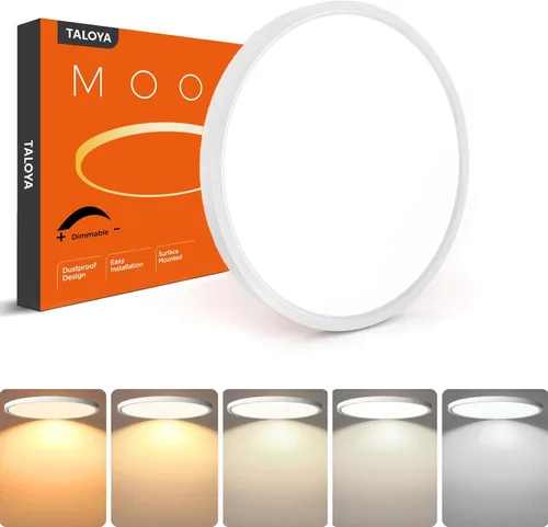 Miniatura 14 de TALOYA Lámpara de techo regulable de montaje empotrado, 10 pulgadas, 20 W, 5 CCT, lámpara de techo LED para dormitorio, cocina, sala de estar