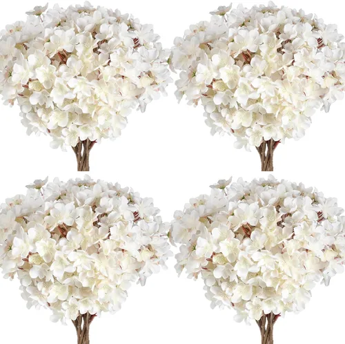 Tigeen 25 ramas artificiales de flor de cerezo de seda de 15.7 pulgadas, ramas florales falsas, tallos de flores artificiales para jarrón, hogar,