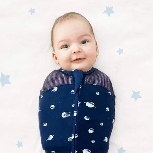 Miniatura 2 de Happiest Baby Sleepea - Manta de 5 segundos, 100 % algodón orgánico, diseñada por médicos que promueve el desarrollo saludable de la cadera, paquete