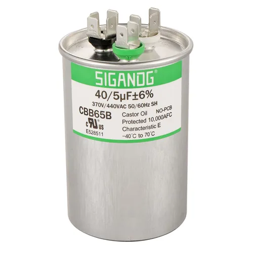 Miniatura 14 de 80/5 uF 80+5 MFD 370V o 440V CBB65 Capacitor Redondo de Arranque de Doble Funcionamiento 80 5 uF MFD 370 440 Voltios VAC para Condensador
