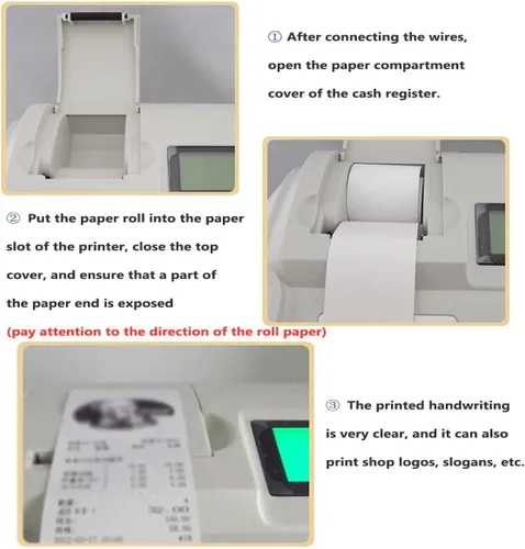 Miniatura 3 de Caja registradora electrónica con 6 pantallas LED digitales para pequeñas empresas, minoristas, supermercados, cajas registradoras con cajón y Negro