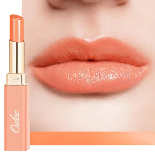 Miniatura 12 de Oulac Lápiz Labial Rosa Hidratante con Brillo - Lápiz Labial Hidratante Bálsamo Labial Tintado Brillante, Acabado Brillante Transparente Jugoso