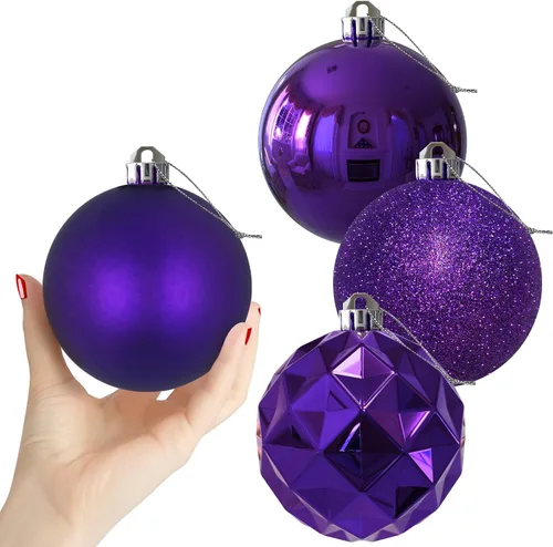 Miniatura 182 de Bolas de Navidad Grandes de 3.2" en Azul Bebé - Adornos para Árbol de Navidad, Bolas Colgantes Inastillables para Cumpleaños, Halloween, Boda
