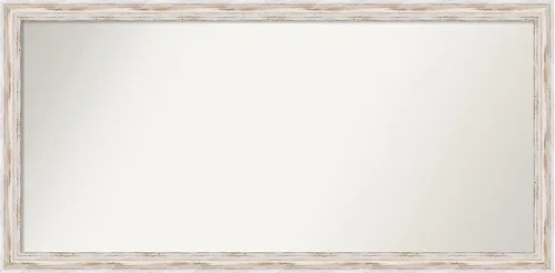 Miniatura 372 de Amanti Art Espejo de baño blanco para sobre el fregadero, 30 x 35 pulgadas, espejo de tocador rectangular estrecho de Eva de oro blanco, marco